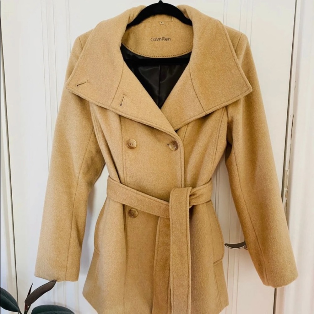Calvin Klein Double Breasted Wool Coat